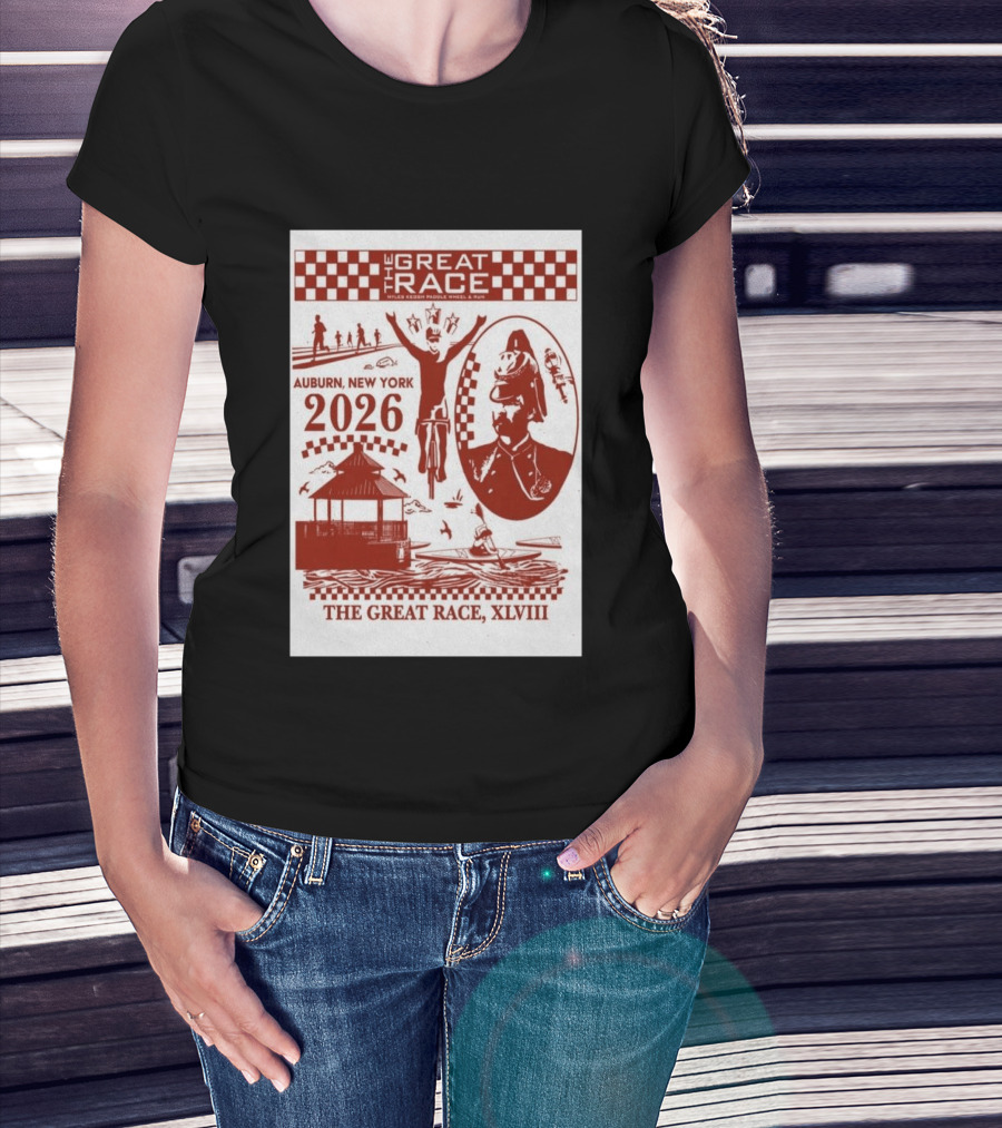 The Great Race Auburn New York 2026 XLVIII Miles Keuka Paddle Wheel Run T-Shirt