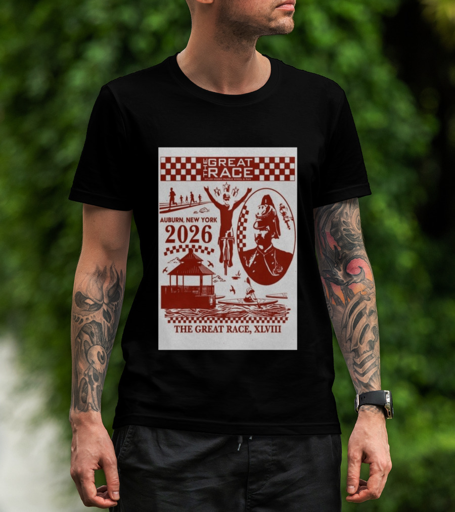 The Great Race Auburn New York 2026 XLVIII Miles Keuka Paddle Wheel Run T-Shirt