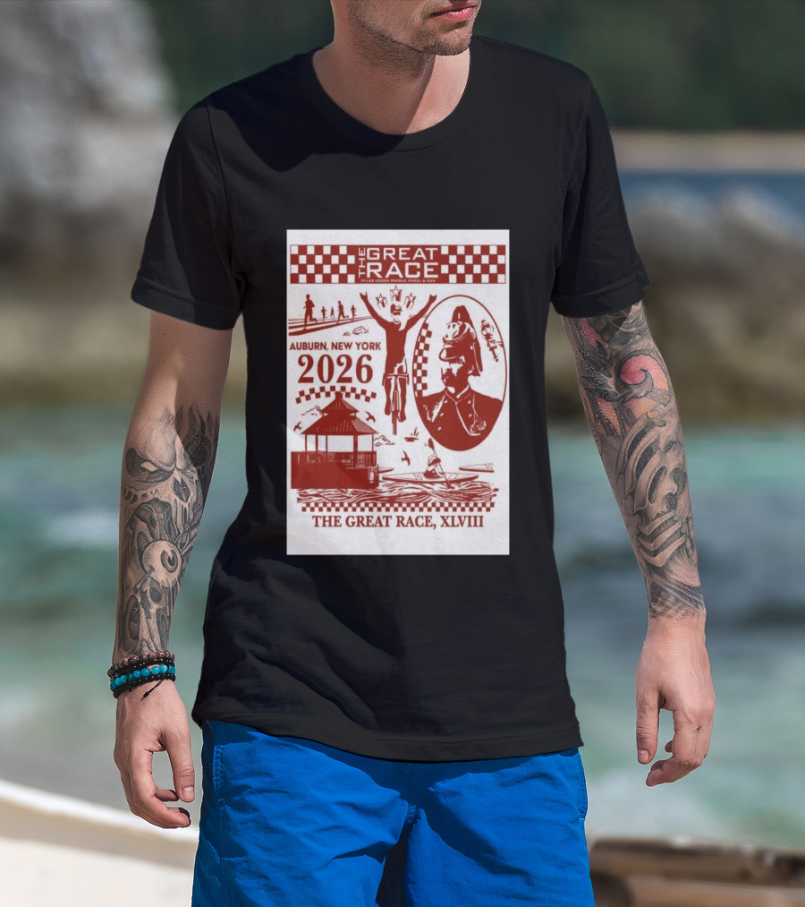 The Great Race Auburn New York 2026 XLVIII Miles Keuka Paddle Wheel Run T-Shirt