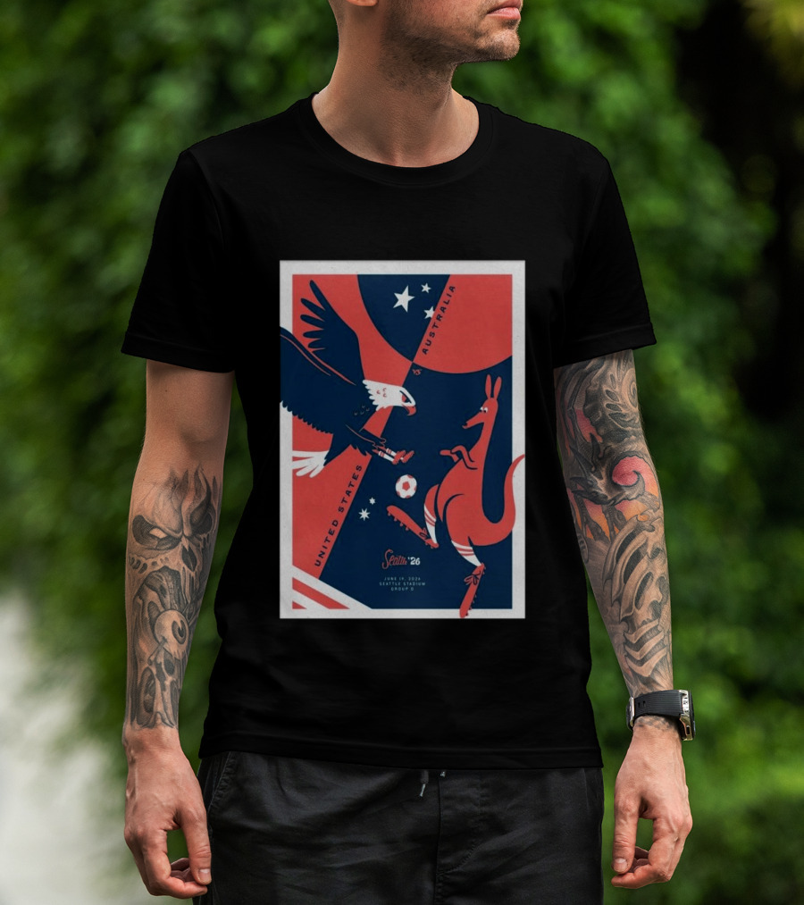 United States Vs Australia June 19 2026 Seattle Stadium Soccer Match T-Shirt