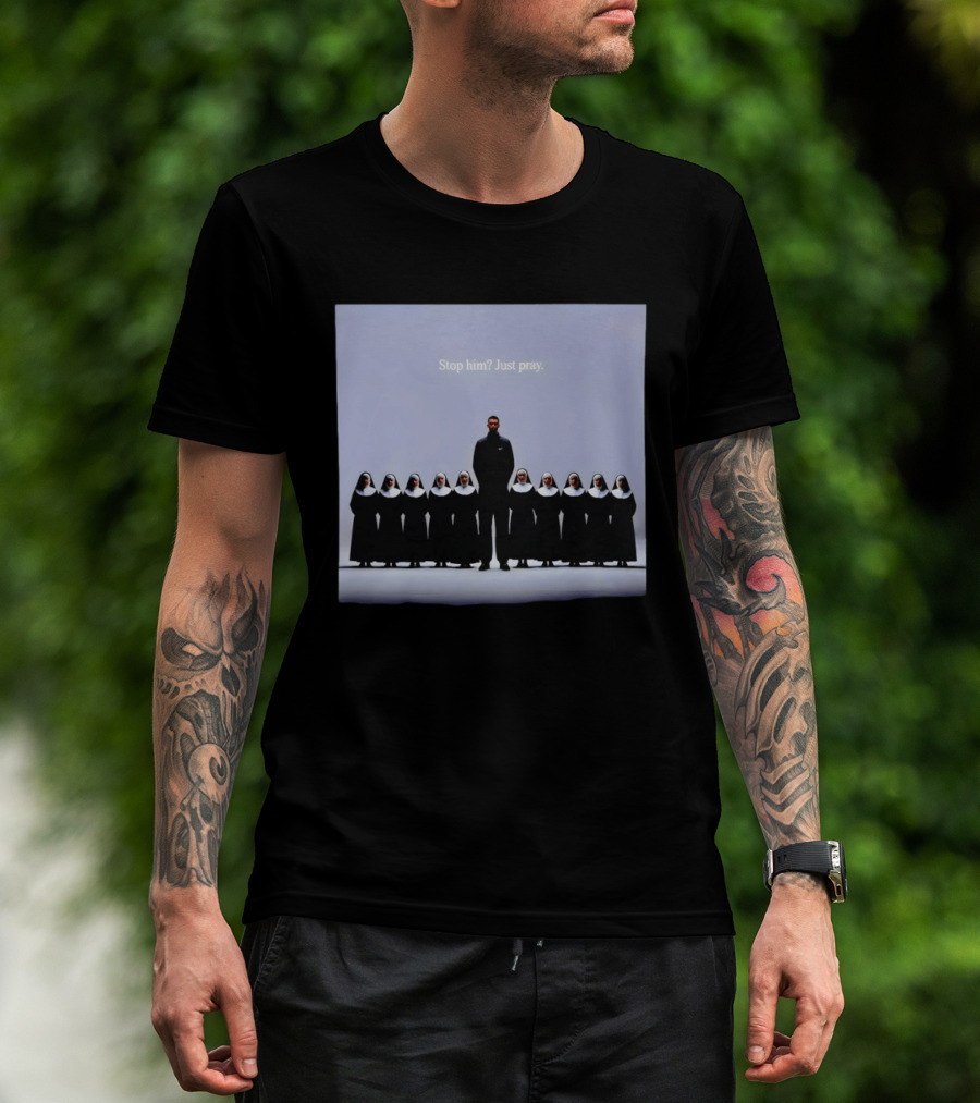 Wemby And The Nuns San Antonio Spurs Basketball Stop Him Just Pray T-Shirt