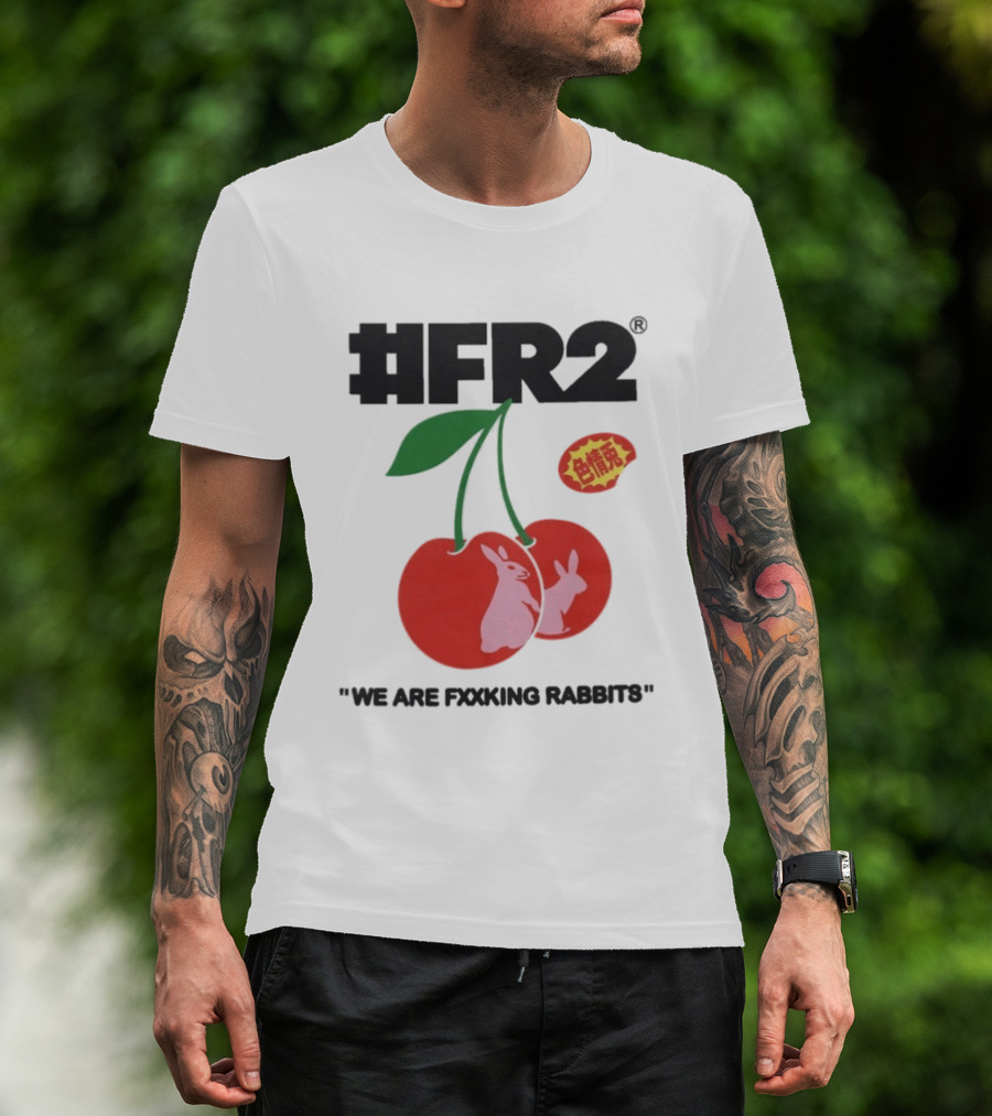 FR2 Cherry Rabbits "We Are Fxxking Rabbits" Red T-Shirt