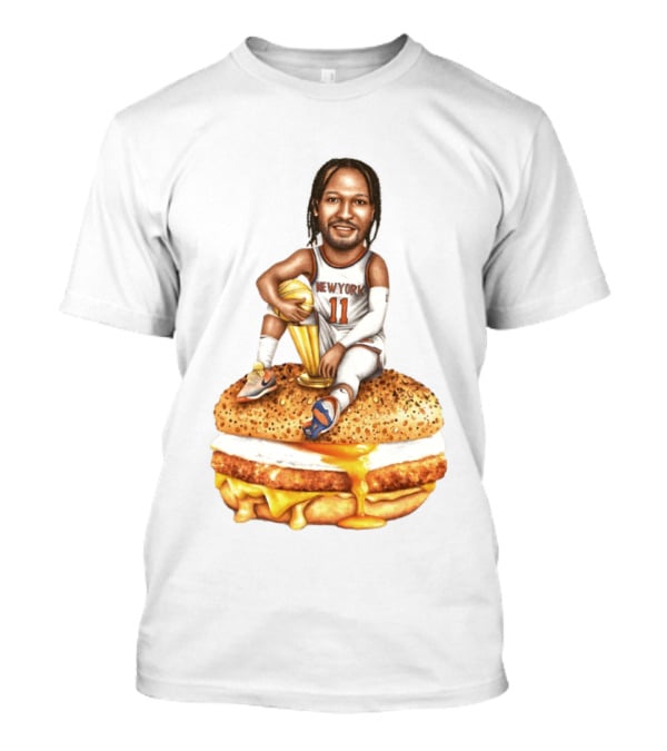 Jalen Brunson New York Knicks Basketball Trophy Egg And Cheese Sandwich T-Shirt