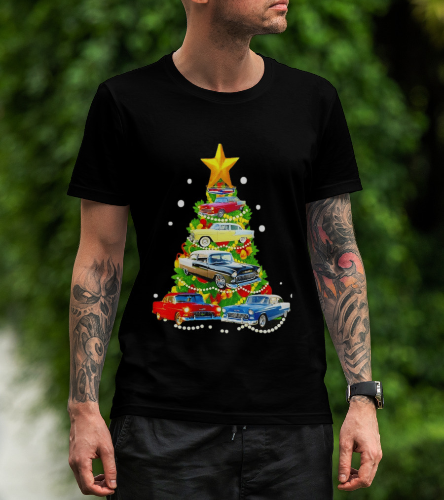 1955 Chevy Christmas Tree Holiday Vintage Car Enthusiasts T-Shirt