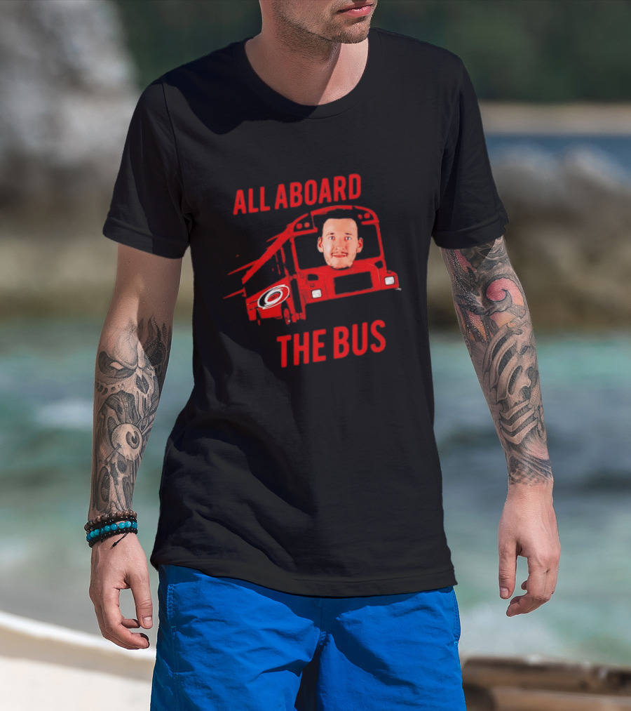 Andrei Svechnikov All Aboard The Bus Carolina Hurricanes NHL Hockey Player T-Shirt