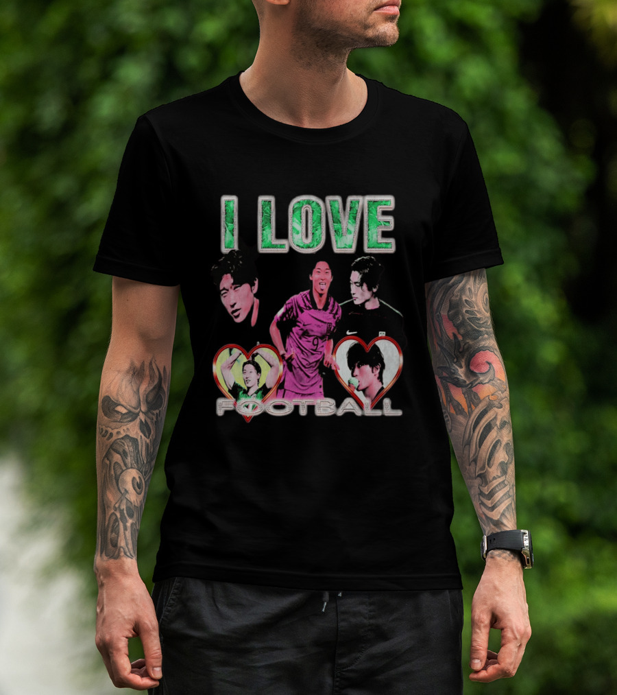 I Love Football Cho Gue Sung South Korea National Team Soccer Fan Collage T-Shirt