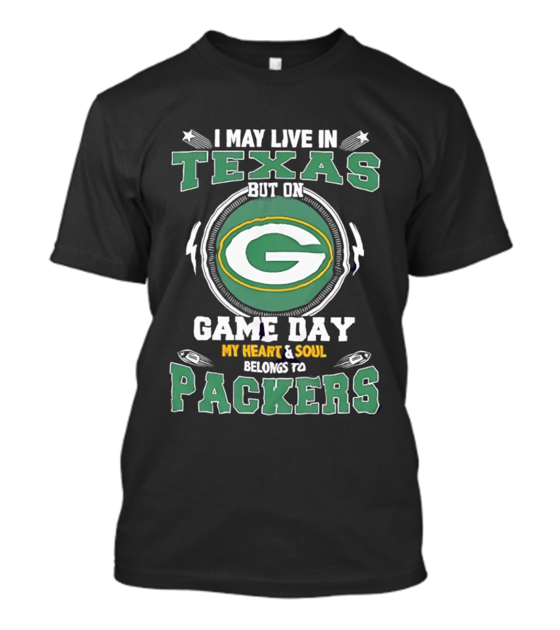 Texas Resident's Heart Belongs To Packers On Game Day T-Shirt