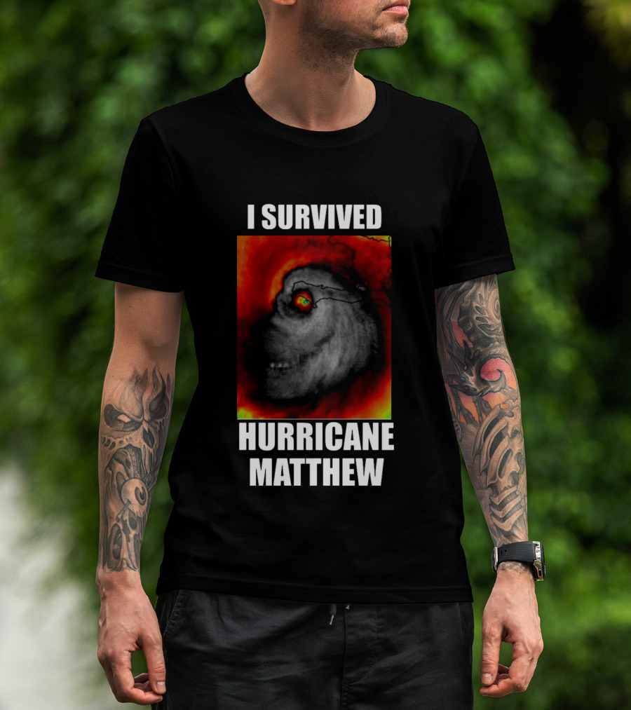 I Survived Hurricane Matthew Weather Satellite T-Shirt