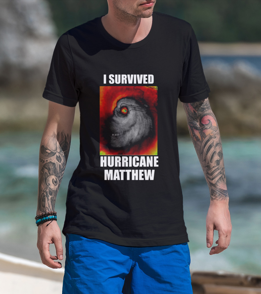 I Survived Hurricane Matthew Weather Satellite T-Shirt