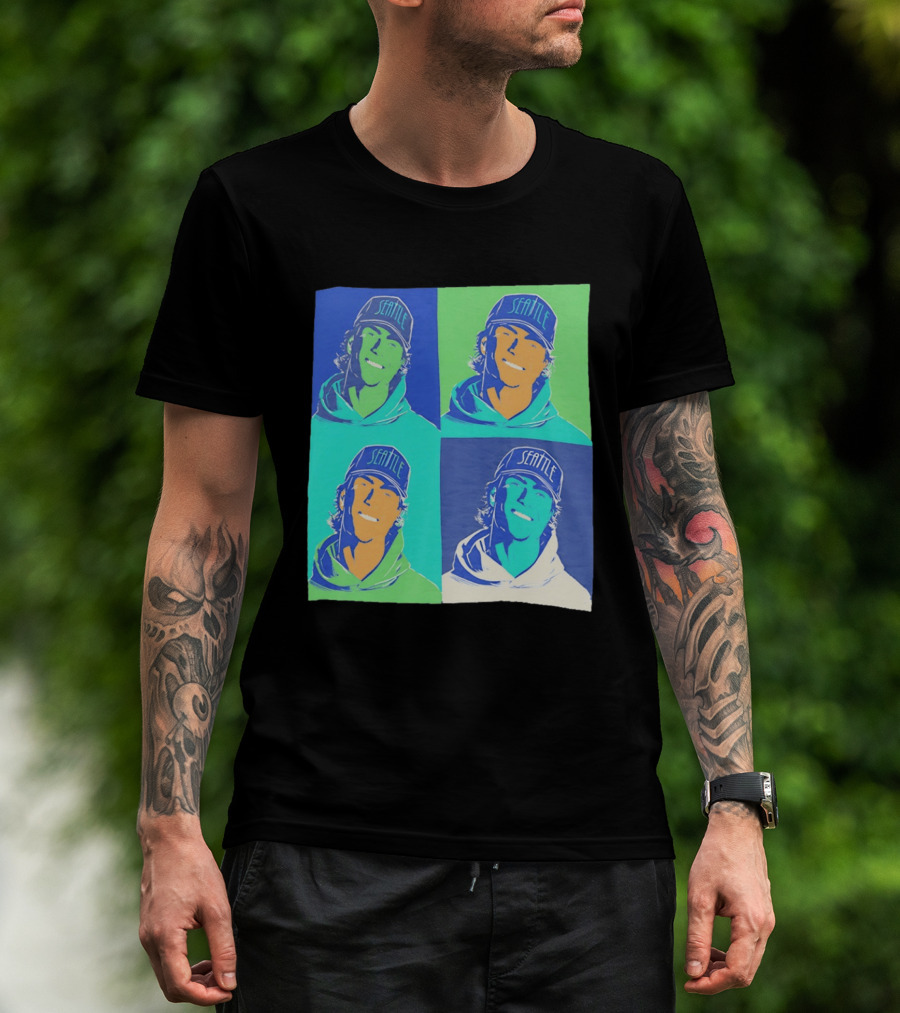 Bryan Woo Seattle Mariners Pop Art MLB Baseball T-Shirt