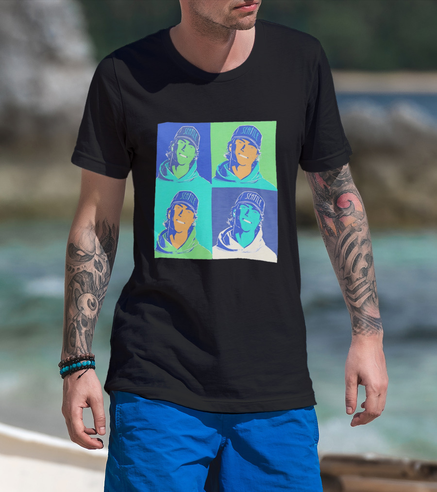 Bryan Woo Seattle Mariners Pop Art MLB Baseball T-Shirt