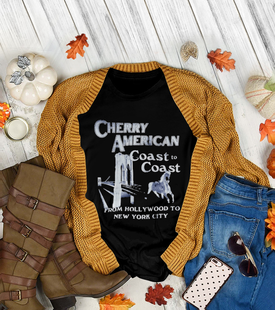 Cherry American Coast to Coast Hollywood New York City T-Shirt