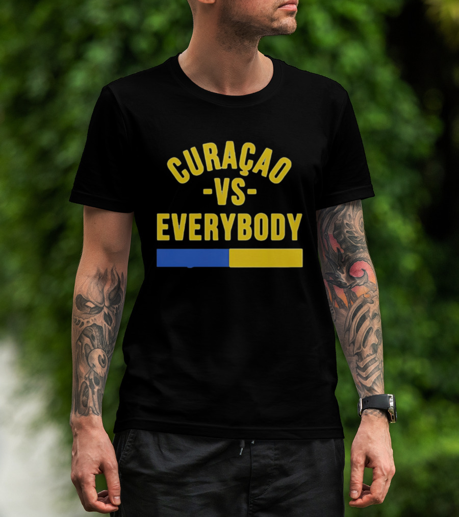 Curaçao VS Everybody Caribbean Island Pride Yellow Blue T-Shirt