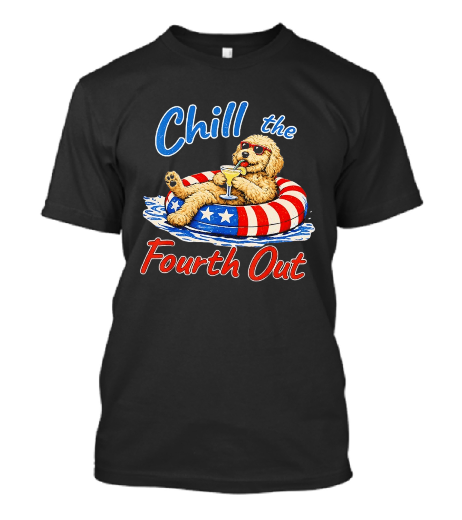 Chill The Fourth Out Doodle Dog USA 4th Of July 2026 T-Shirt