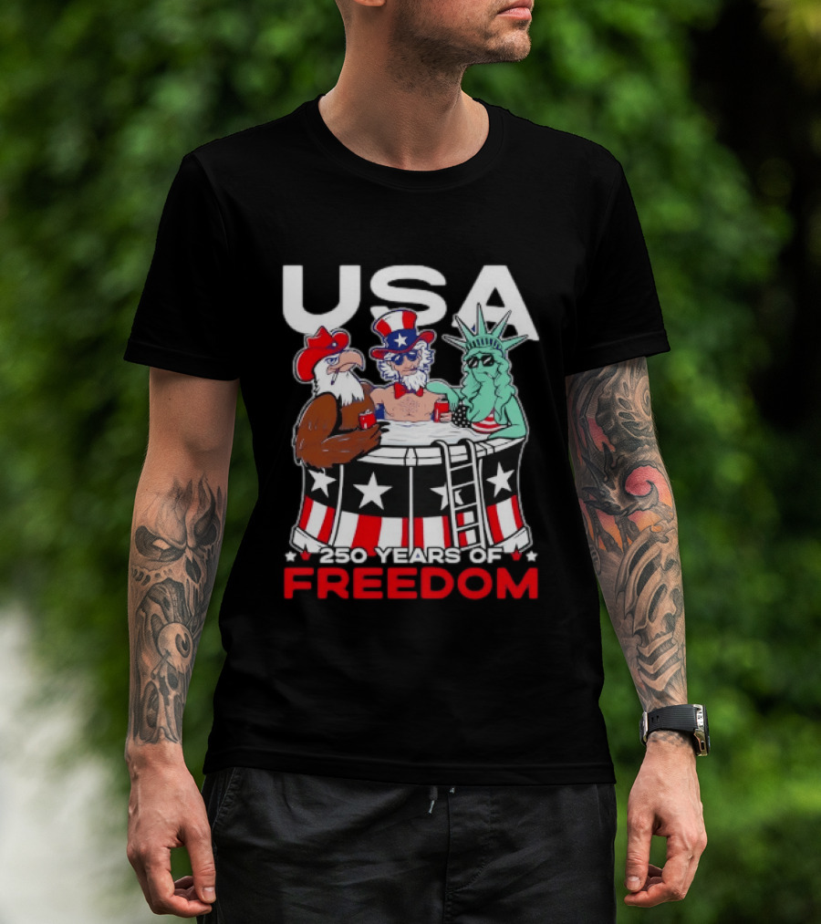 USA Eagle Uncle Sam Statue Of Liberty 250 Years Of Freedom T-Shirt