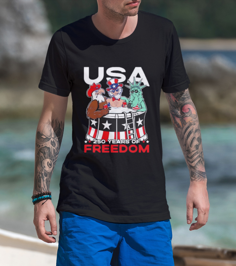 USA Eagle Uncle Sam Statue Of Liberty 250 Years Of Freedom T-Shirt