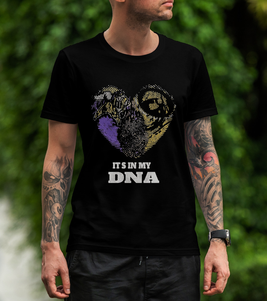 Minnesota Vikings Iowa Hawkeyes It's In My DNA Heartprint T-Shirt