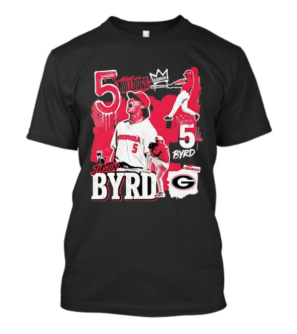 Georgia Bulldogs Justin Byrd 5 Baseball Champion Fan Gear T-Shirt