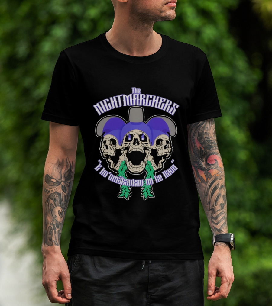 The Nightmarchers Huaka'ipo Skull "E No'Omakaukau No Ke Kaua T-Shirt