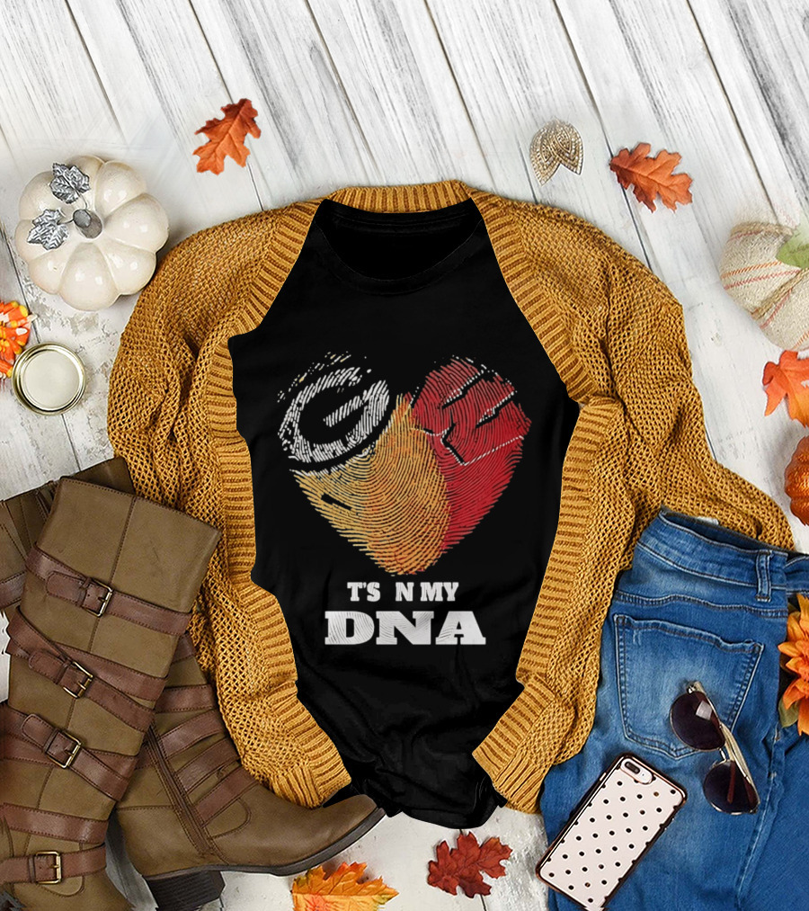 Green Bay Packers Wisconsin Badgers Heart It's in My DNA T-Shirt