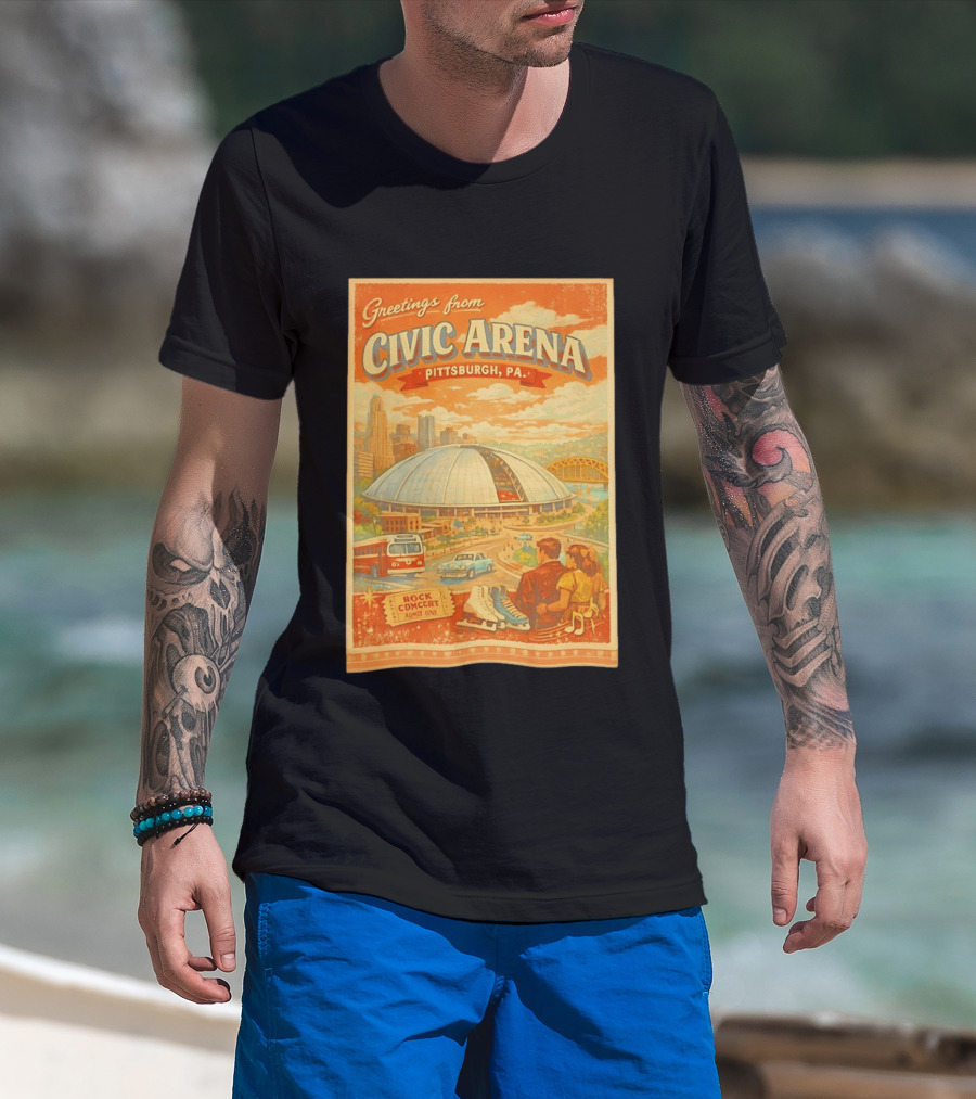 Greetings From Civic Arena Pittsburgh PA Rock Concert Admit One T-Shirt
