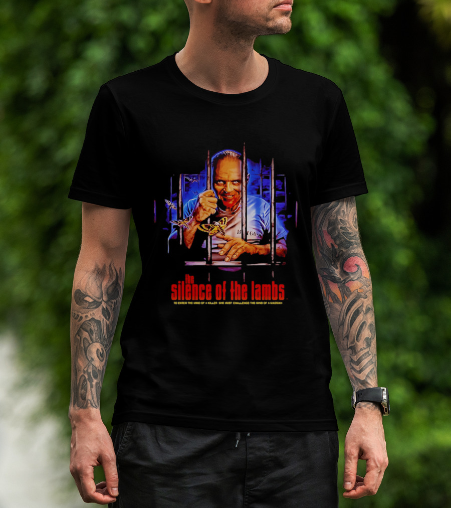 The Silence Of The Lambs Hannibal Lecter Anthony Hopkins Barbed Window Moth T-Shirt