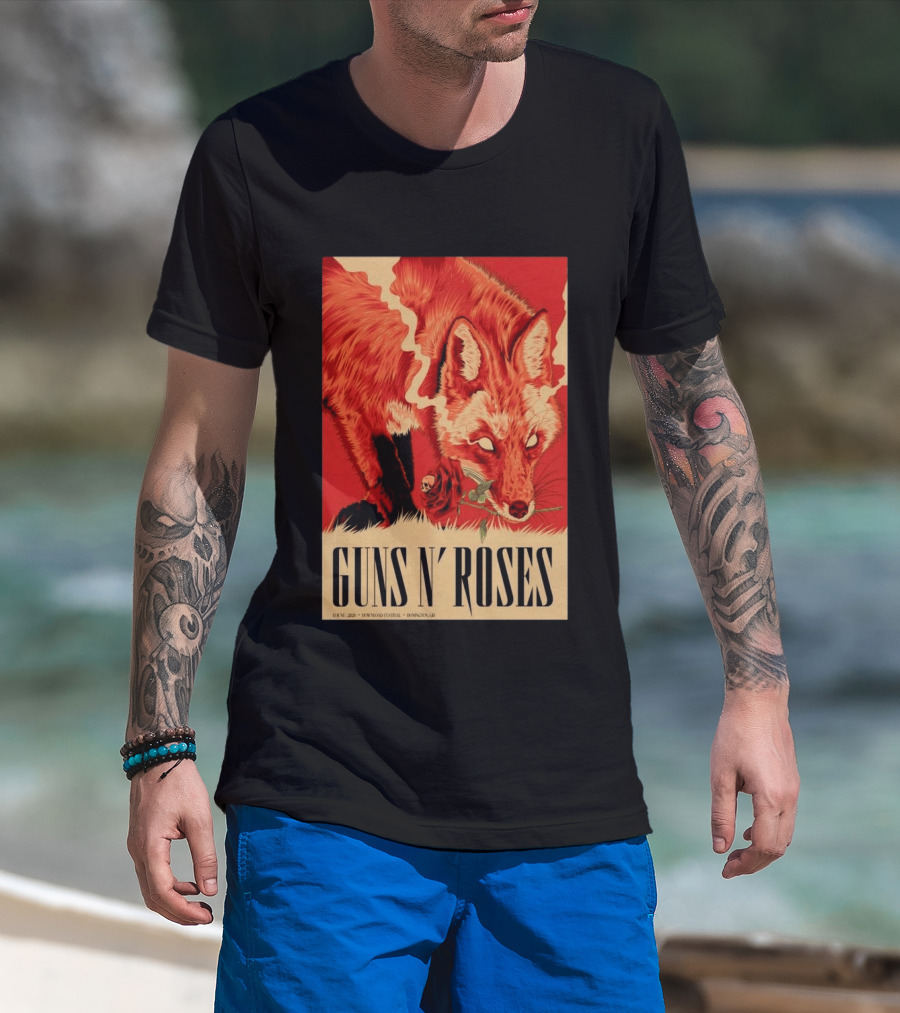 Guns N' Roses Fox With Rose Download Festival June 13 2026 Donington Park Castle Donington Leicestershire T-Shirt