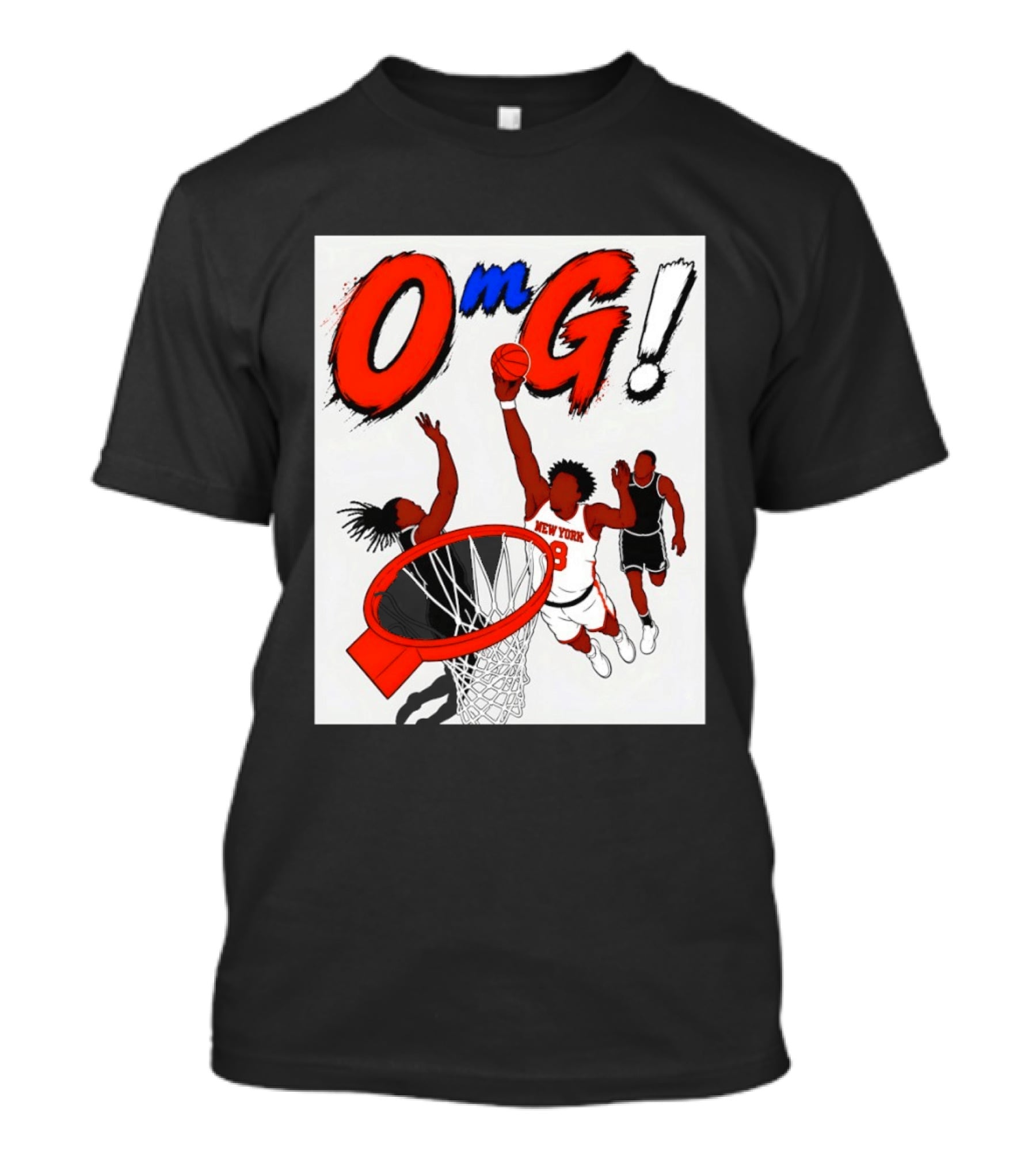 OMG OG Anunoby New York Knicks Dunking NBA 2026 Cartoon T-Shirt