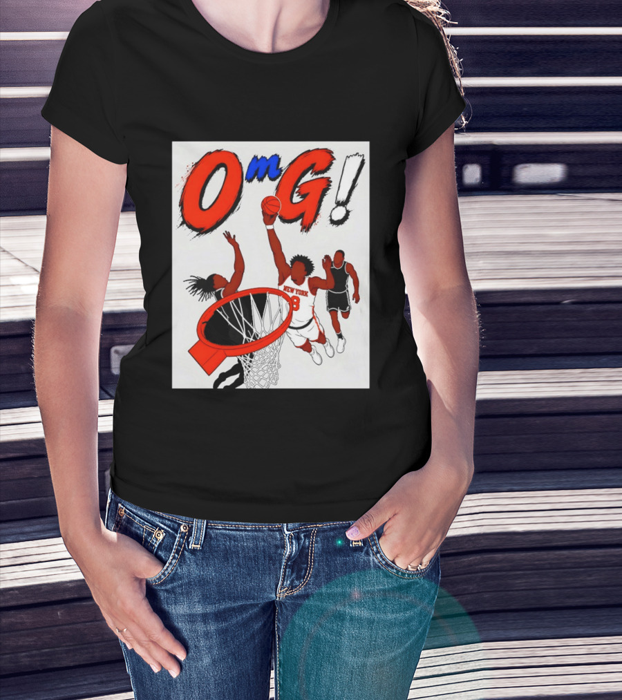 OMG OG Anunoby New York Knicks Dunking NBA 2026 Cartoon T-Shirt