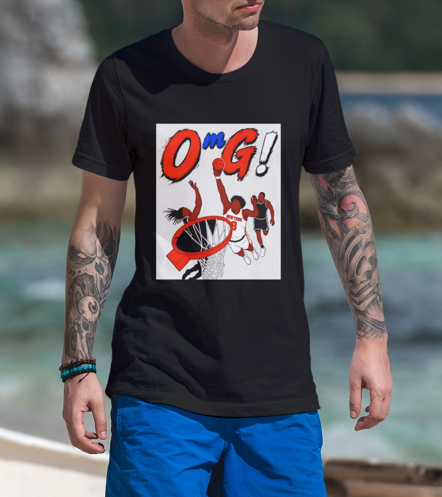 OMG OG Anunoby New York Knicks Dunking NBA 2026 Cartoon T-Shirt