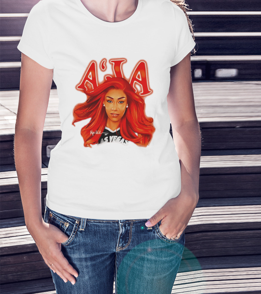 A'ja Wilson Aces Las Vegas Playa Society T-Shirt
