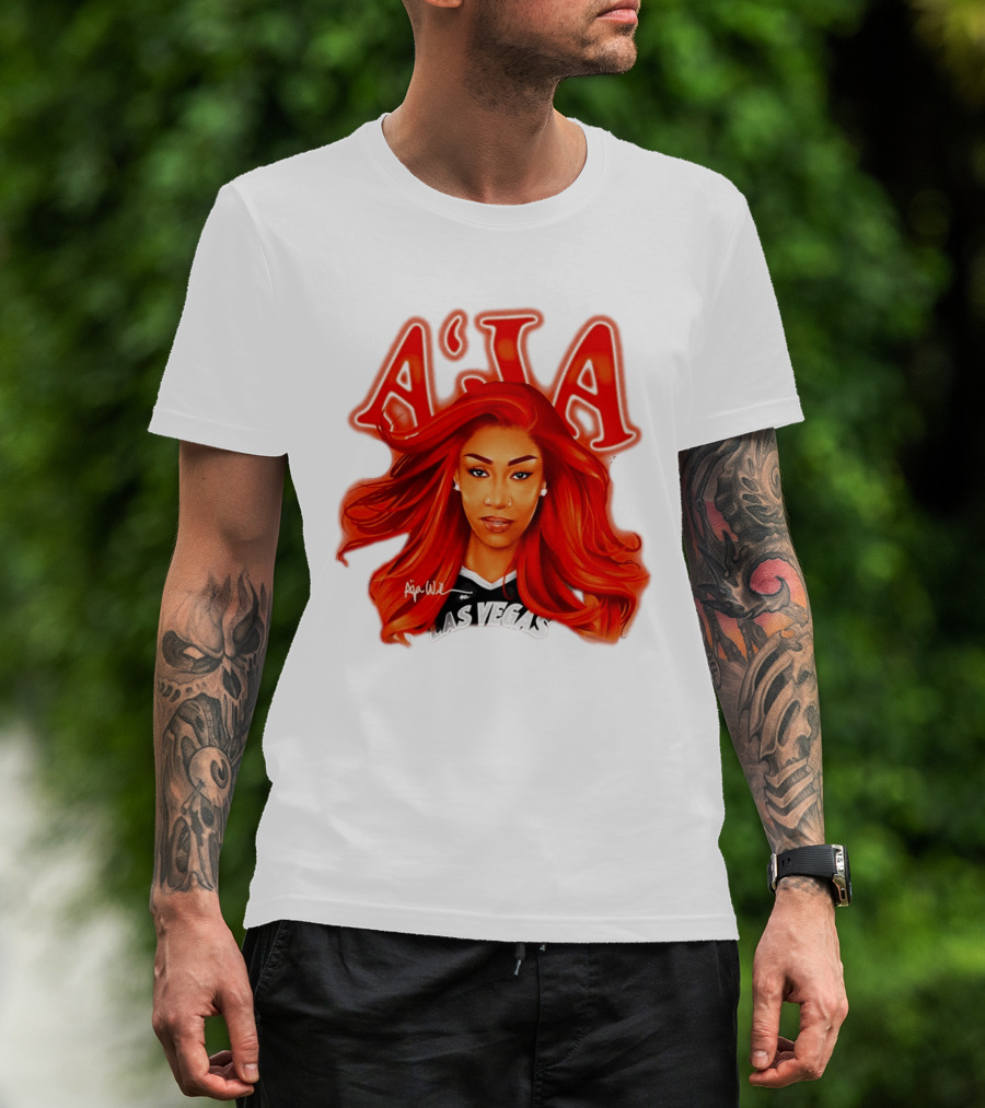 A'ja Wilson Aces Las Vegas Playa Society T-Shirt