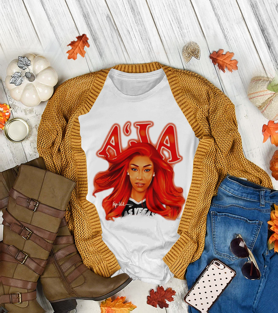 A'ja Wilson Aces Las Vegas Playa Society T-Shirt
