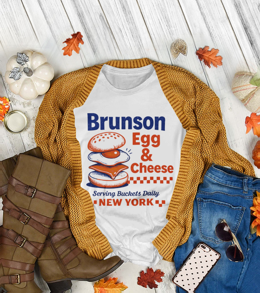 Brunson Egg & Cheese Serving Buckets Daily New York Knicks NBA T-Shirt