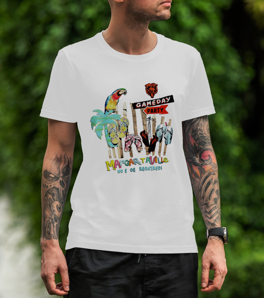 Chicago Bears Margaritaville Gameday Party No Shoes Required T-Shirt