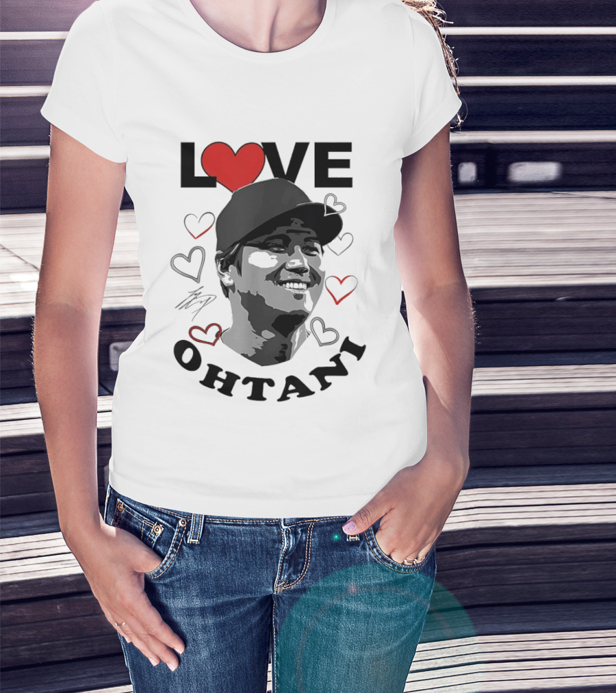 Love Shohei Ohtani Baseball Heart Los Angeles T-Shirt