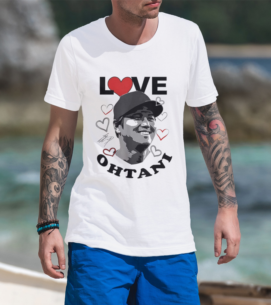 Love Shohei Ohtani Baseball Heart Los Angeles T-Shirt