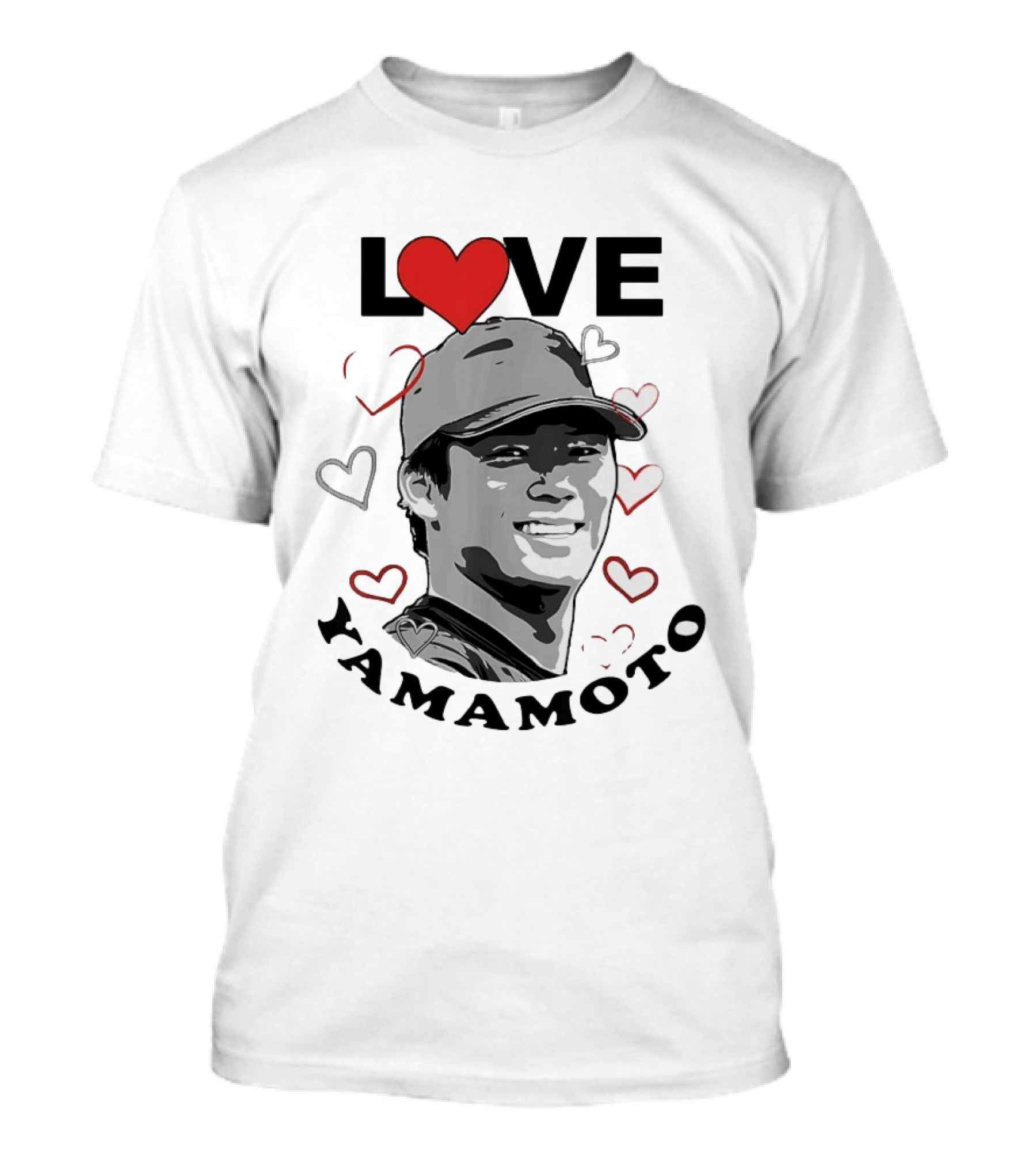 Love Yoshinobu Yamamoto Heart Baseball Fan T-Shirt