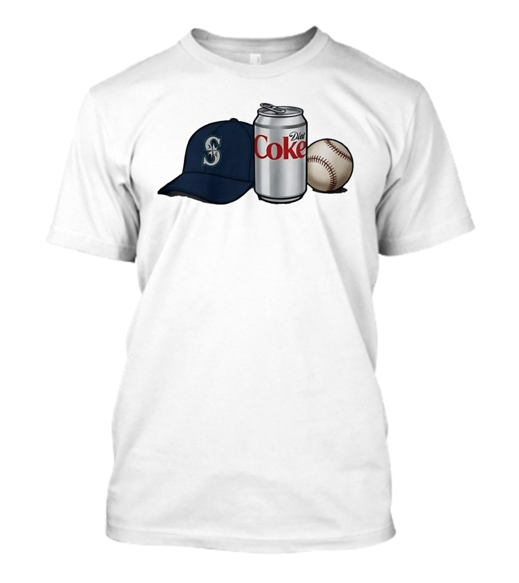 Mariners Diet Coke Baseball Cap And Ball T-Shirt