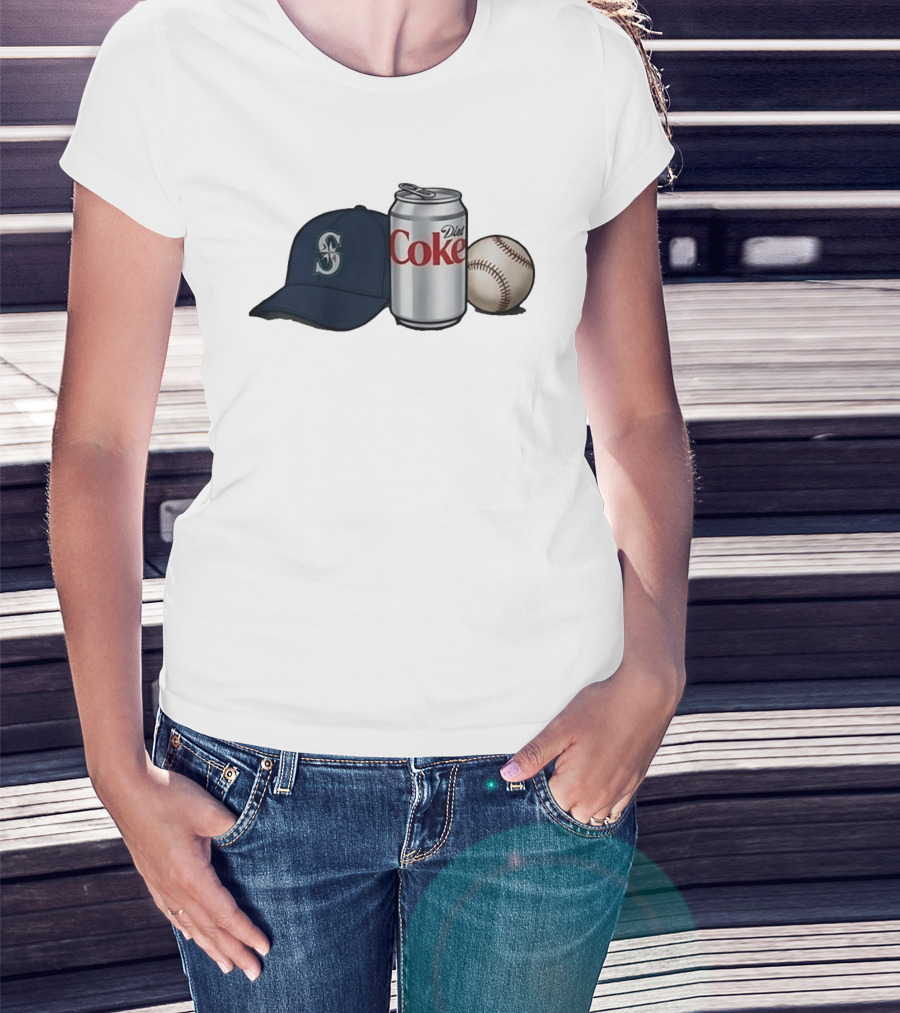 Mariners Diet Coke Baseball Cap And Ball T-Shirt