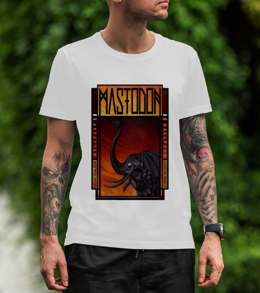 Mastodon Hellfest Clisson France June 19 2026 Dragon T-Shirt