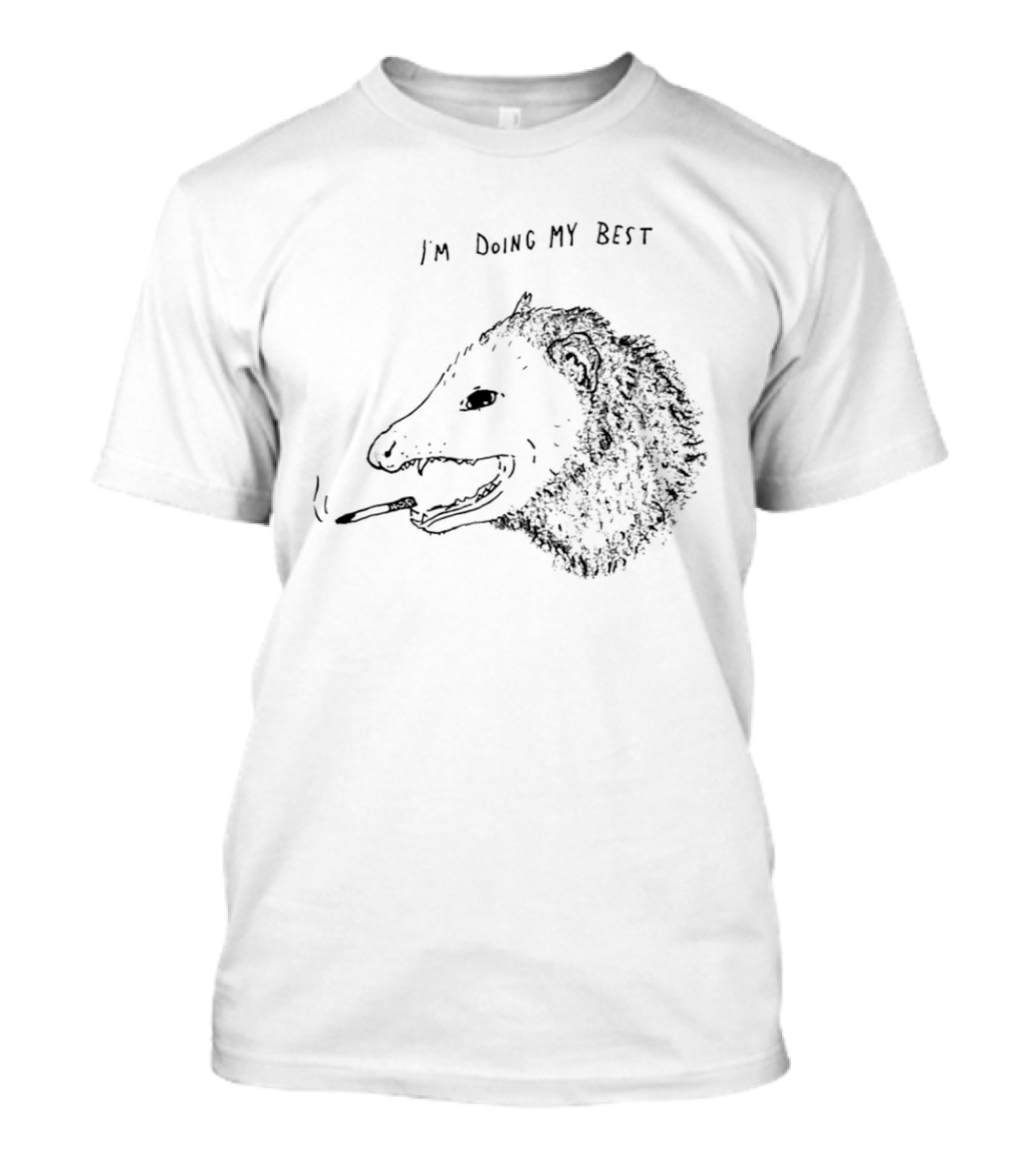 I'm Doing My Best Opossum Smoking Animal Paint T-Shirt