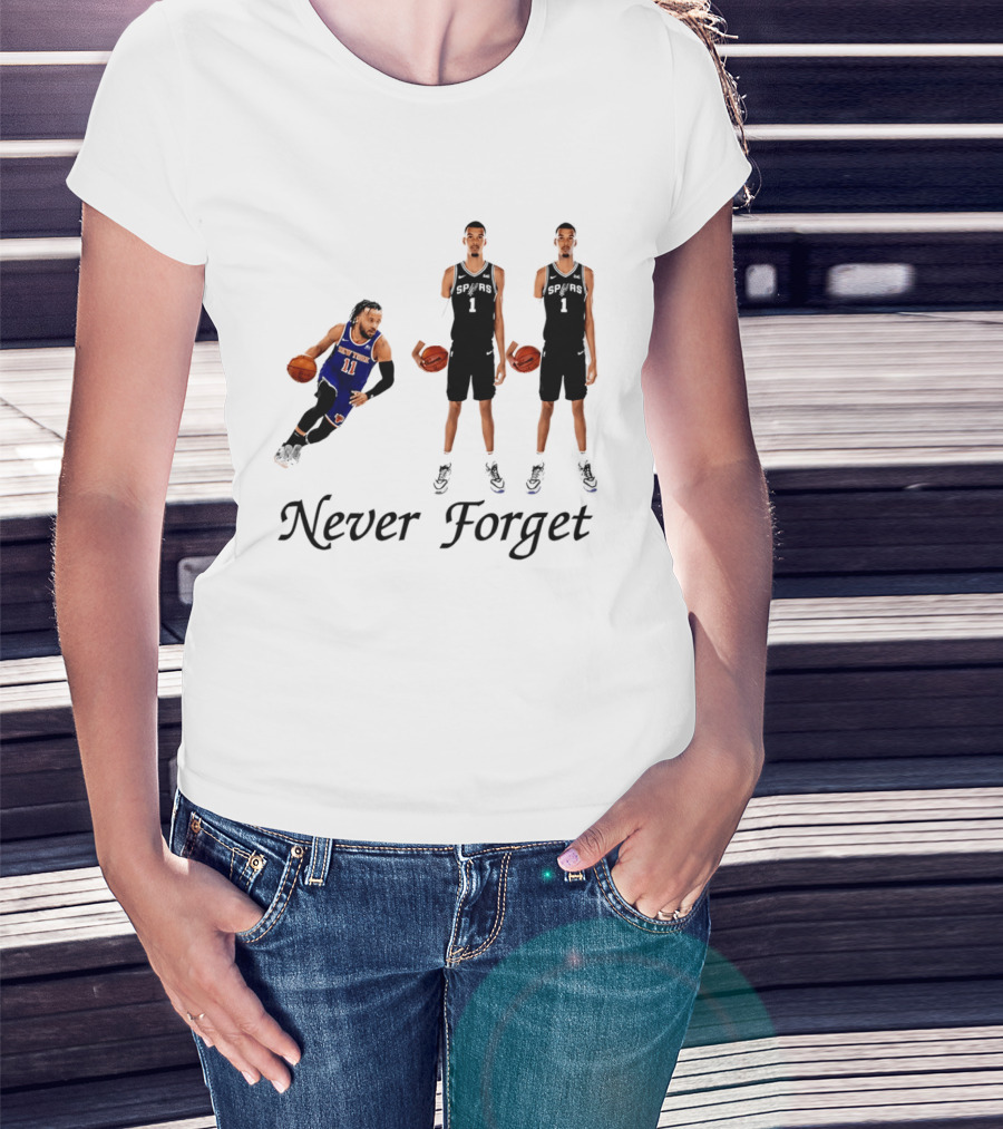 Jalen Brunson 11 Victor Wembanyama 1 Never Forget T-Shirt