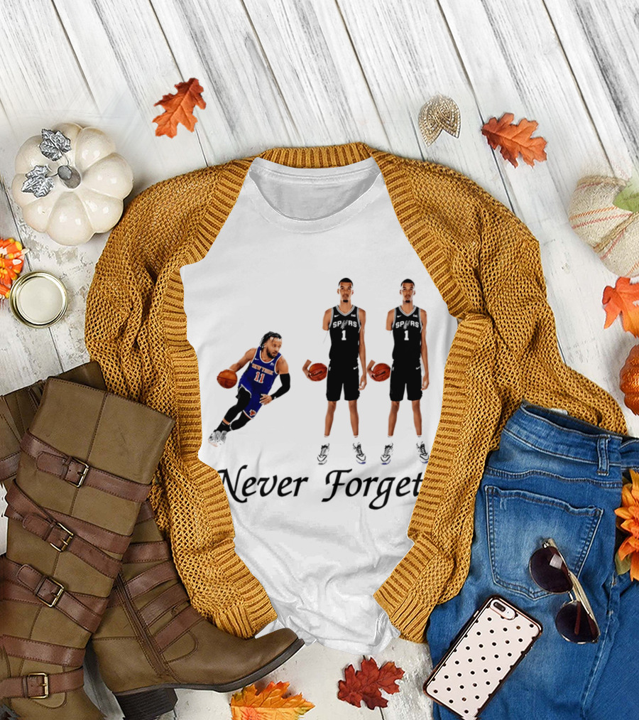 Jalen Brunson 11 Victor Wembanyama 1 Never Forget T-Shirt