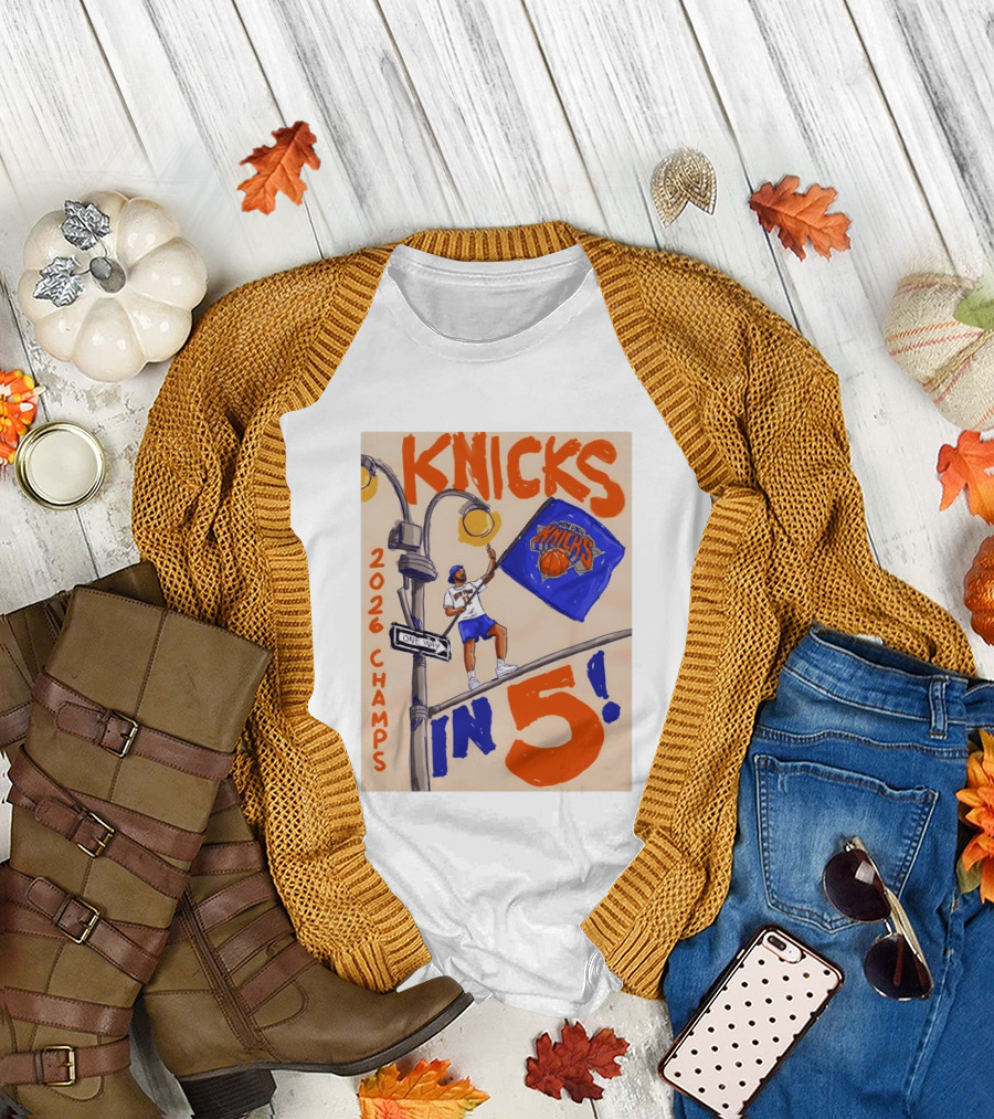 Jalen Brunson New York Knicks 2026 Champs Knicks in 5 Basketball Team T-Shirt