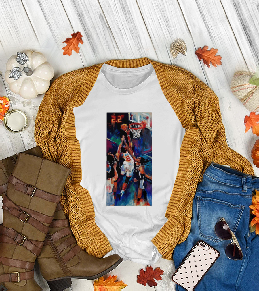 OG Anunoby Tip In 2.2 New York Knicks NBA Basketball Player Action T-Shirt
