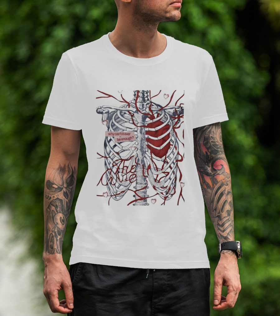 Olivia Rodrigo The Cure Why Can't I Ever Be Enough Skeleton Ribs Heart T-Shirt