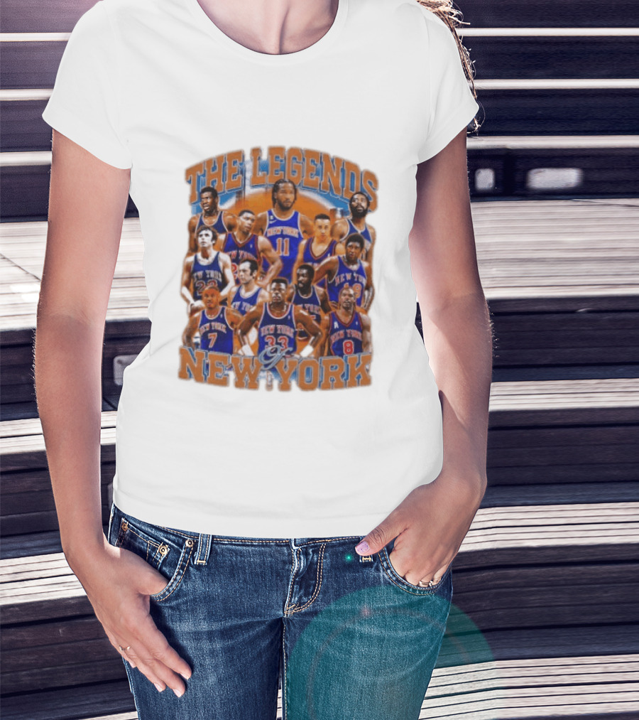 The Legends Of New York Basketball Collage T-Shirt