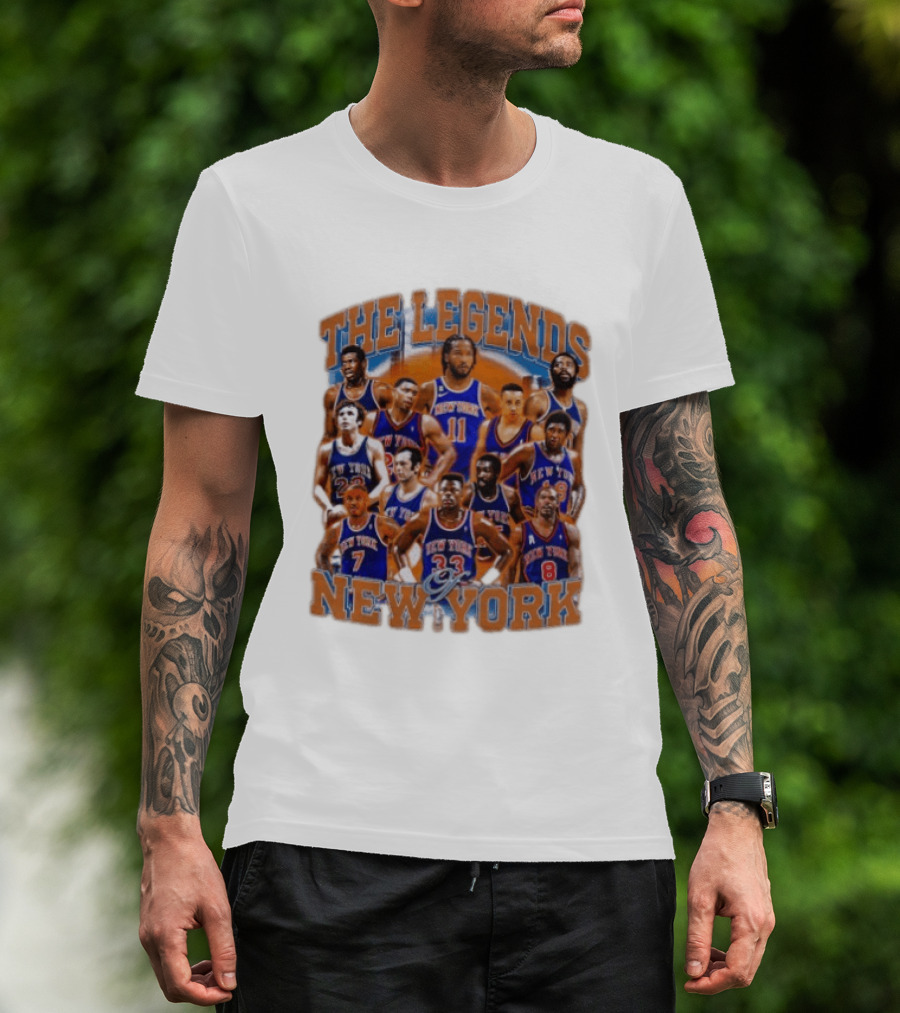 The Legends Of New York Basketball Collage T-Shirt