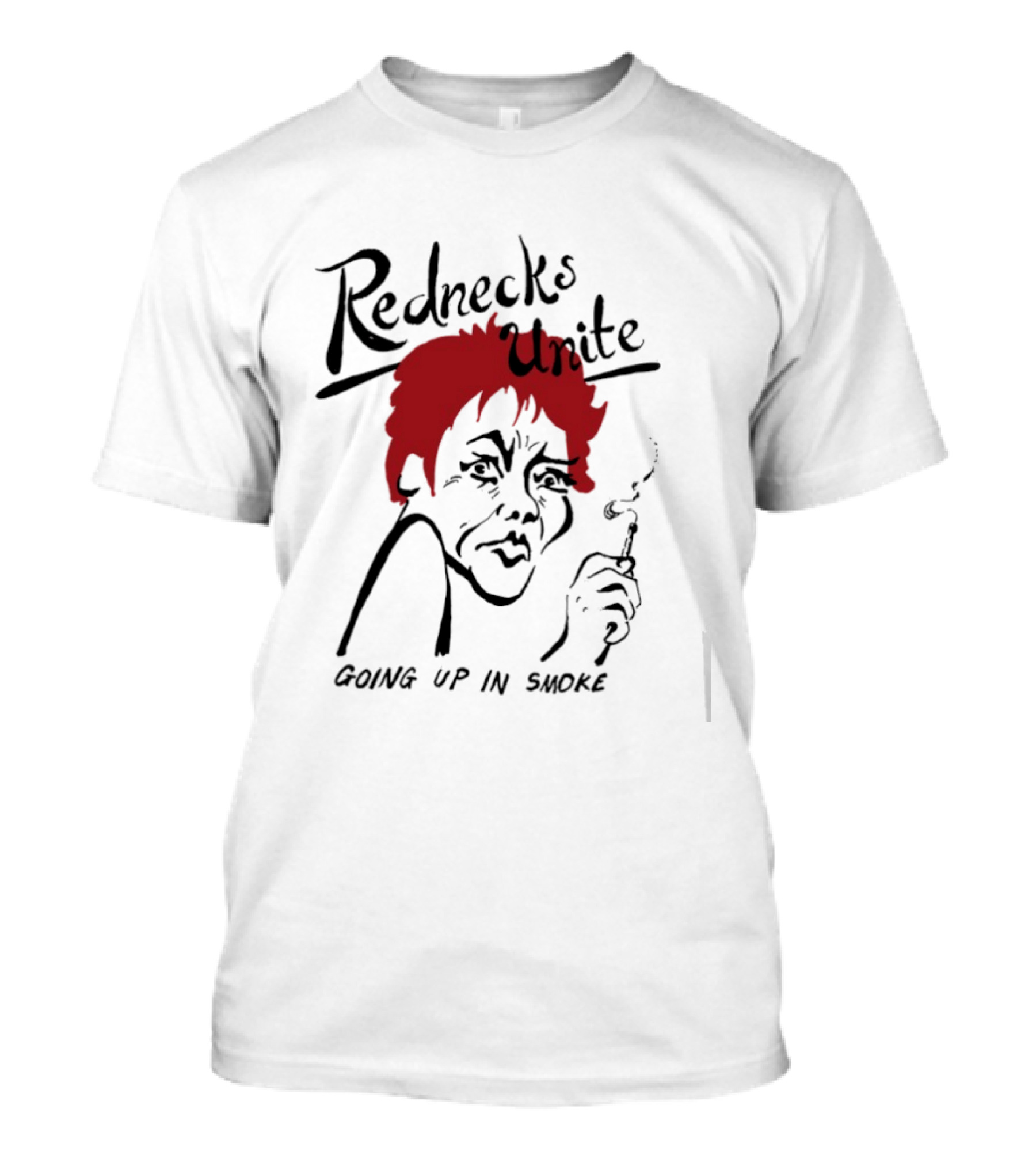 Rednecks Unite Going Up In Smoke Retro Cartoon Style Smoking T-Shirt